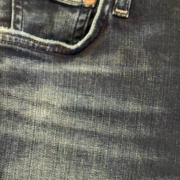 AGOLDE Sophie Skinny Crop Jeans In Claremont Raw Hem Blue Size 25 Made In USA - Picture 6 of 15